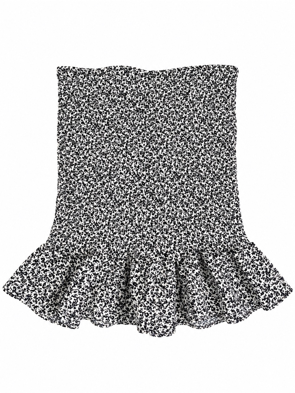 Timing Black White Smocked Strapless Peplum Top Size Small